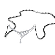 Diamond Tanmaniya Pendant Mangalsutra In Mgs8955 Nl Wg14K-White-Gold